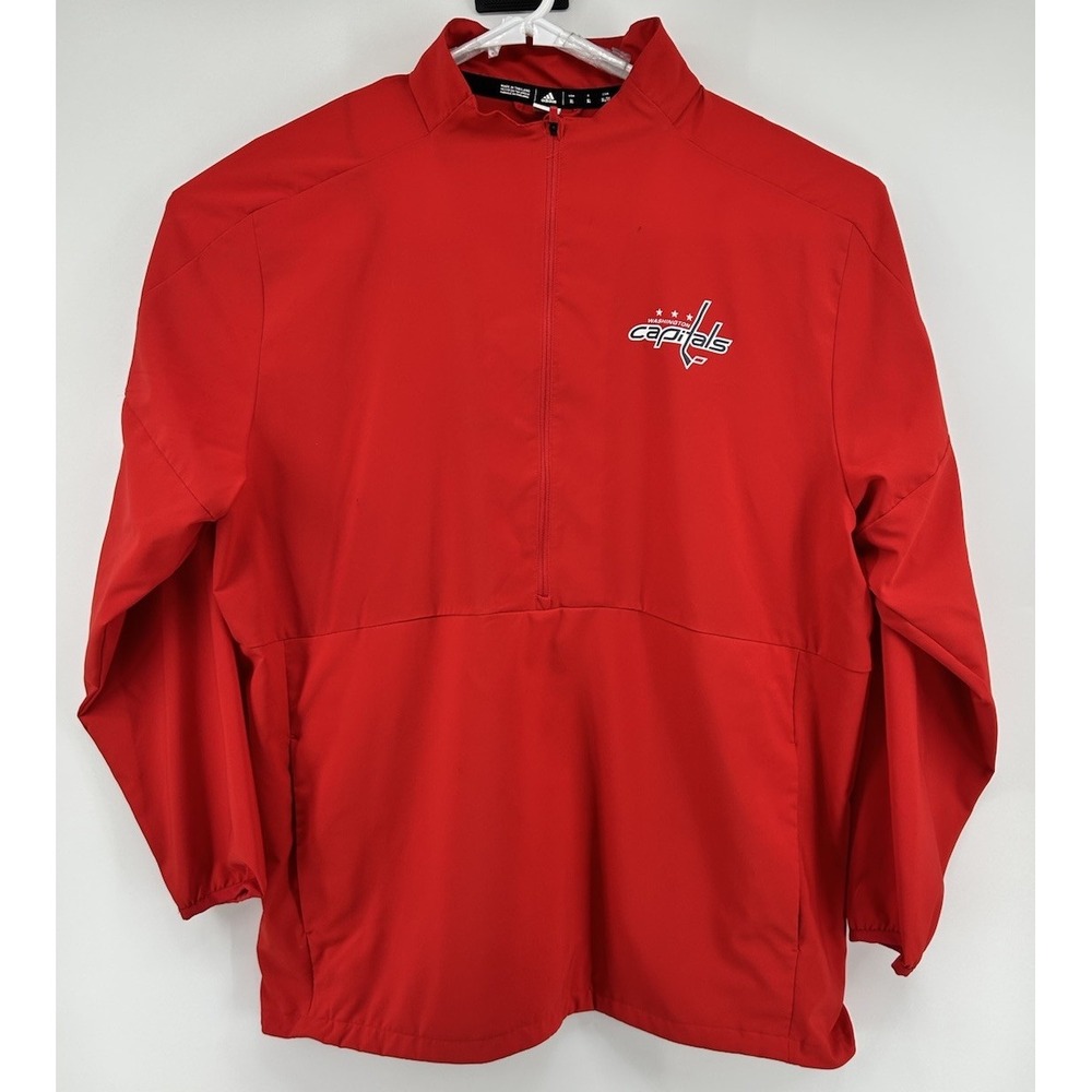 Washington Capitals NHL Adidas Red Game Mode Climalite Half Zip Men's XL